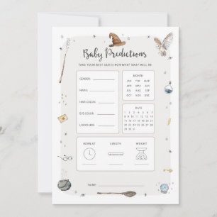 Invitation Jeu de prédiction de bébé pour Baby Shower sur le