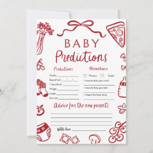 Invitation Jeu de prédiction pour bébé pizza italienne dessin