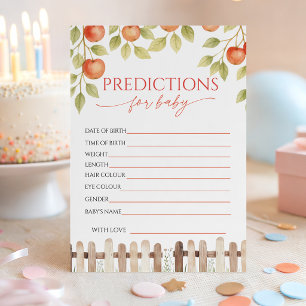 Invitation Jeu de prédictions pour Baby Shower dans un verger
