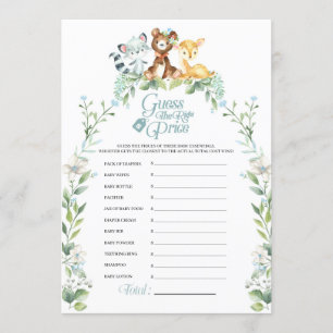 Invitation Jeu de prix du Baby shower Woodland