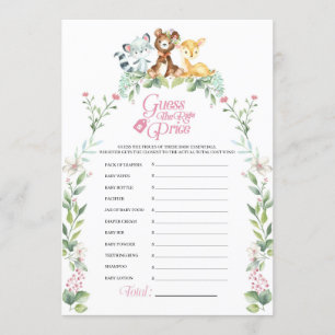 Invitation Jeu de prix du Baby shower Woodland