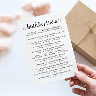 Invitation Jeu de questions-réponses d'anniversaire avec cart