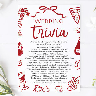 Invitation Jeu de quiz de mariage pour la fête prénuptiale :