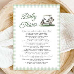 Invitation Jeu de quiz pour bébé Shower de golf vert sauge po