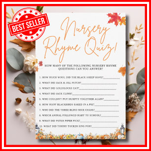 Invitation JEU DE QUIZ SUR LES COMPTINES Baby Shower LITTLE P