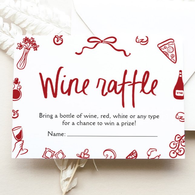 Invitation Jeu de Raffle Black Bow moderne élégant (Modern Elegant Black Bow Wine Raffle Game Ticket)