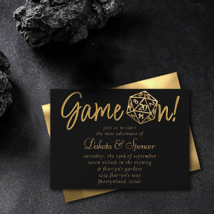 Invitation Jeu de RPR en or Tabletop Rétro Gamer Fantastiqu
