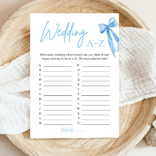Invitation Jeu de Salle de Mariage Élégant Ruban Bleu Mariage