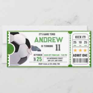 Invitation Jeu de soccer personnel Ticket Party
