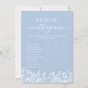 Invitation Jeu de société Dusty Blue Wildflower Bridal Scatte