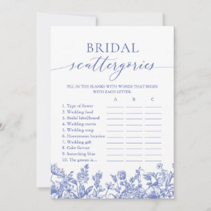 Invitation Jeu de société Vintage Blue Floral Bridal Scatterg