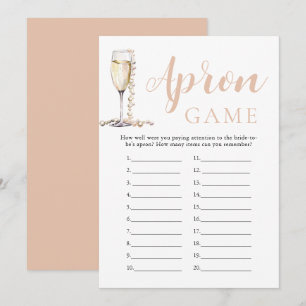 Invitation Jeu de tablier de fête prénuptiale Perles d'or et