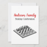 Jeu d'échecs et pièces d'échecs Art Vintage Noël