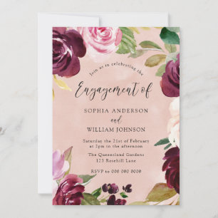 Invitation Jeu d'engagement de la couronne florale à l'aquare