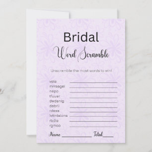 Invitation Jeu d'escalade de mots floraux violets modernes