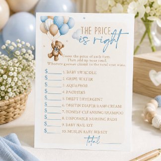 Invitation Jeu imprimable pour Baby Shower Ourson en peluche