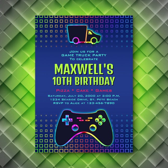 Invitation Jeu Jeu Fête de Camion Garçons Anniversaire (Créateur téléchargé)