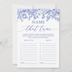 Invitation Jeu Mariage Blue Floral Devinez Cette Chanson