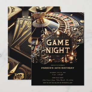 Invitation Jeu Night Party Casino Anniversaire