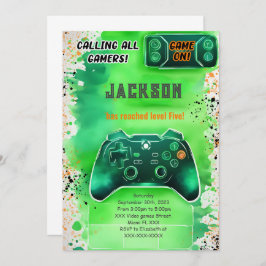 Invitation Jeu On, Jeu Vidéo Garçon Anniversaire