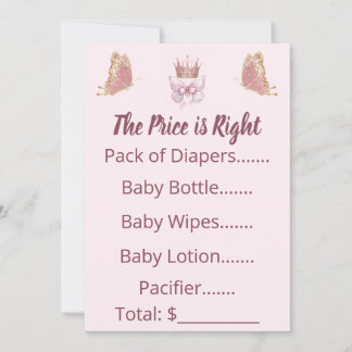 Invitation Jeu Royal Princess Pink Gold Price is Right