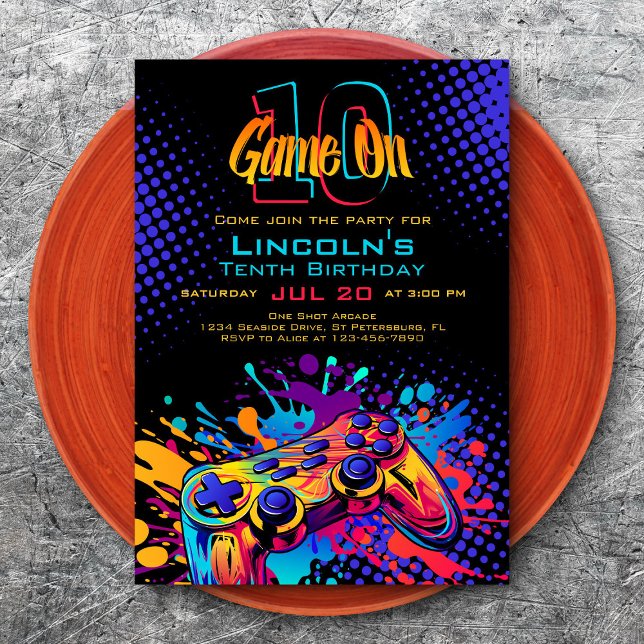 Invitation Jeu Sur Contrôleur De Jeu Vidéo Anniversaire (Créateur téléchargé)