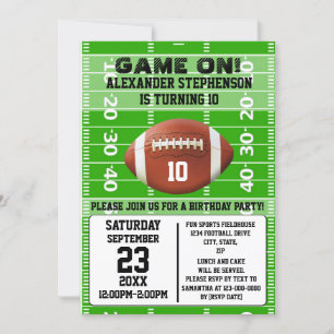 Invitation Jeu Sur Les Garçons Football Anniversaire