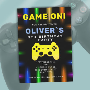 Invitation Jeu Sur Vidéo Contrôleur Jeu Jeu Anniversaire