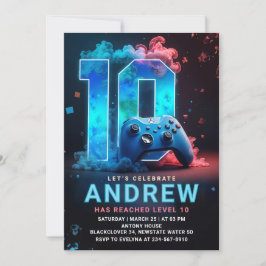 Invitation Jeu vidéo 10e fête d'anniversaire