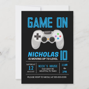 Invitation Jeu vidéo Niveau haut Gamer Anniversaire