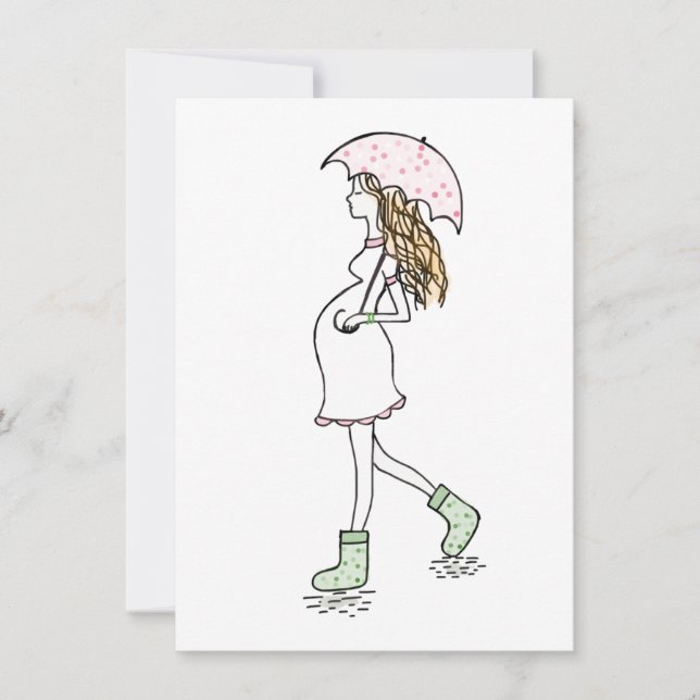 Invitation Jeune Dame Enceinte Kickin' It Card (Devant)