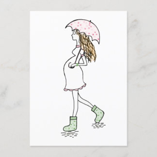 Invitation Jeune Dame Enceinte Kickin' It Card
