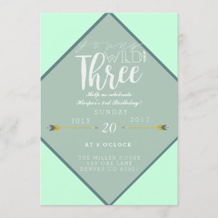 Invitation Jeune fête d'anniversaire sauvage de Boho et 3ème