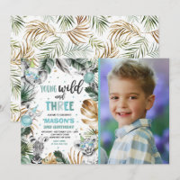Jeune Fête Wild Et Trois Safari Jungle Animaux