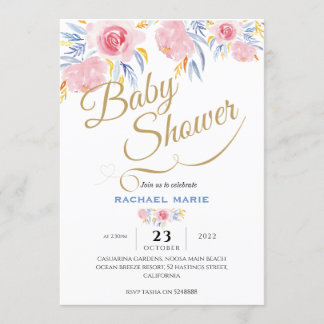 Invitation Jeune fille d'invitation à la douche pour bébé mod