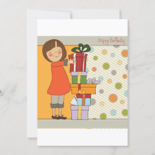 Invitation Jeune fille Joyeux anniversaire