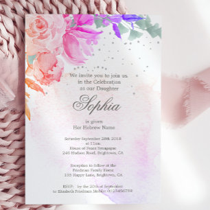 Invitation Jeune Fille Juive Appelant Purple Lavender Floral