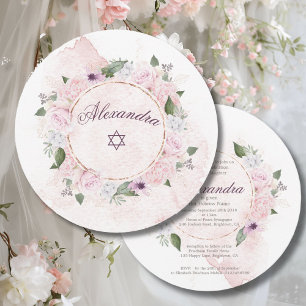 Invitation Jeune Fille Juive Appelant Roses Roses Rose Étoile