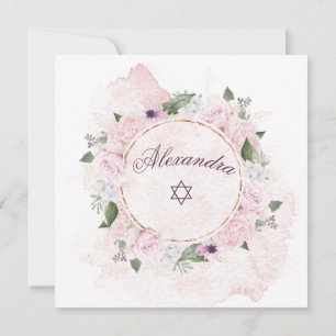 Invitation Jeune Fille Juive Appelant Roses Roses Rose Étoile