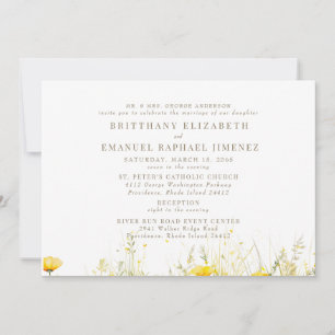 Invitation Jeune Fleur sauvage Jaune Parents de mariée 2 Lieu