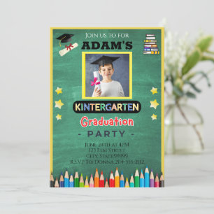 Invitation Jeune garçon de la maternelle Graduation Photo Inv