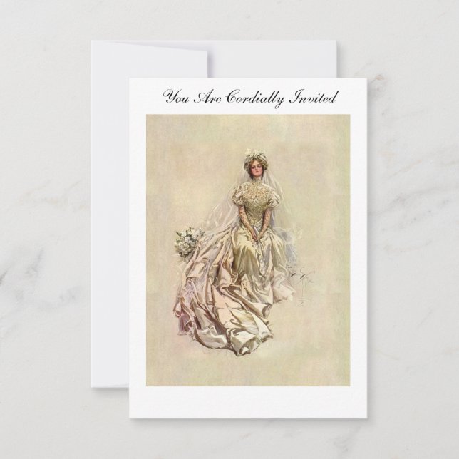 Invitation Jeune mariée de ~ de fille de l'Américain de (Devant)