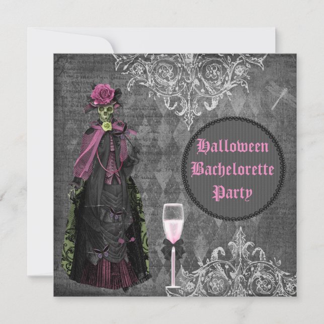 Invitation Jeune mariée gothique Bachelorette chic minable de (Devant)