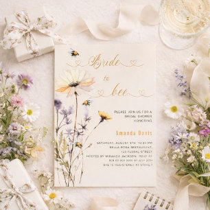 Invitation Jeune mariée sauvageonne jaune beige shower de mar