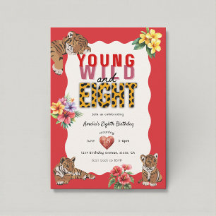 Invitation Jeune Sauvage et Huit Anniversaire Jungle 