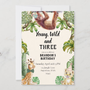 Invitation Jeune, sauvage et trois