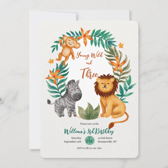 Invitation Jeune Sauvage et Trois (Devant)