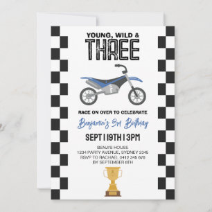 Invitation Jeune Sauvage Et Trois Fête d'anniversaire des 3 a