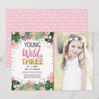 Jeune sauvage et trois Safari tropical fille anniv