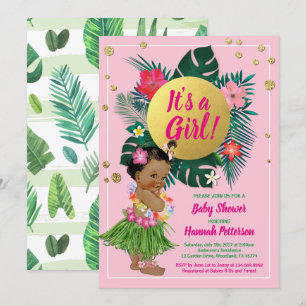 Invitation Jeunes filles tropicales qui prennent une douche d